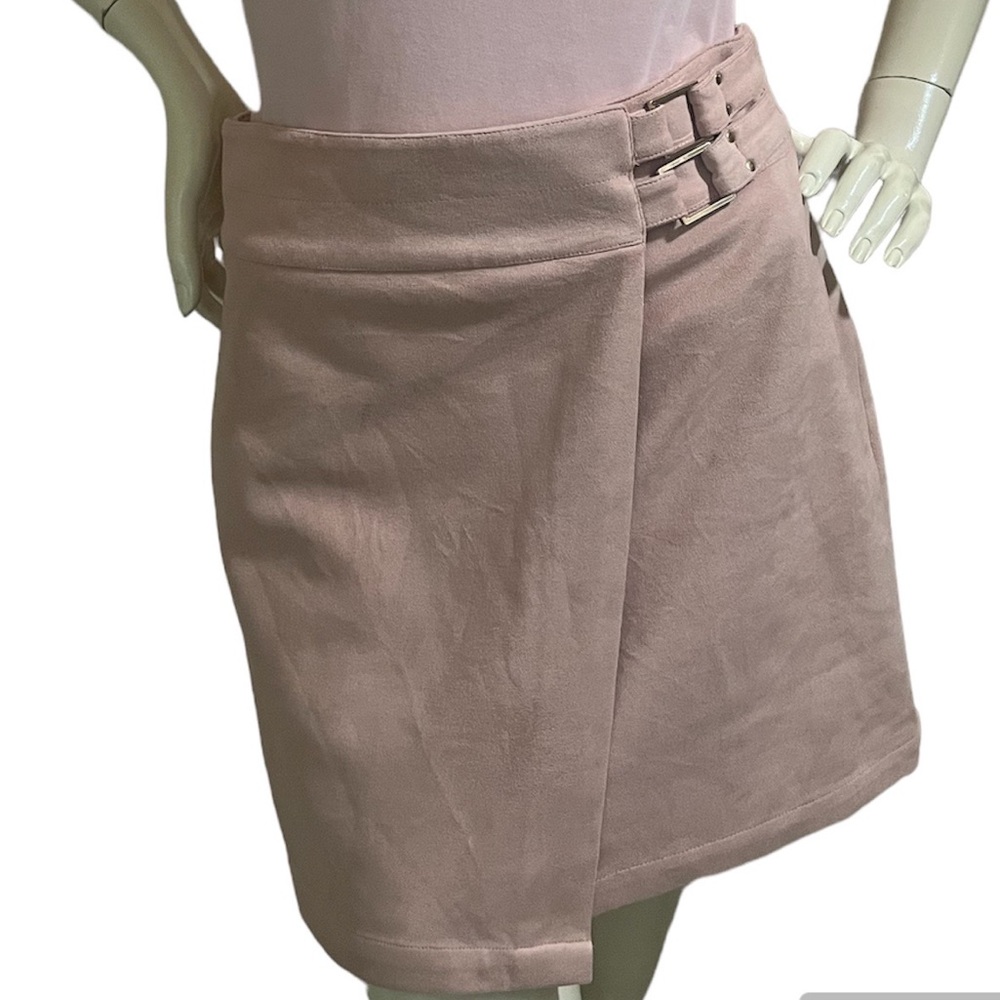 EVER NEW Blush pink faux suede skirt